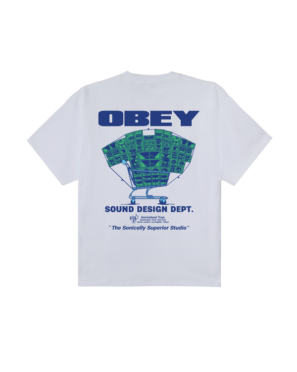 OBEY SOUND DESIGN S/S TEE WHITE — Obey