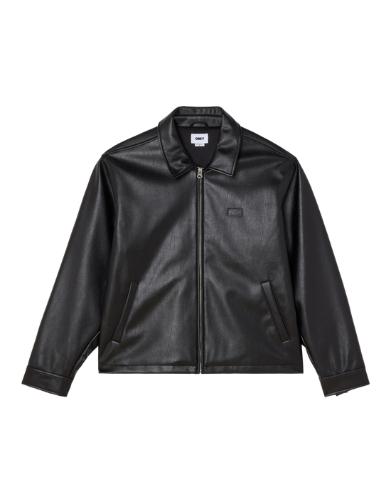 OBEY WORKMAN PU JACKET BLACK — Obey