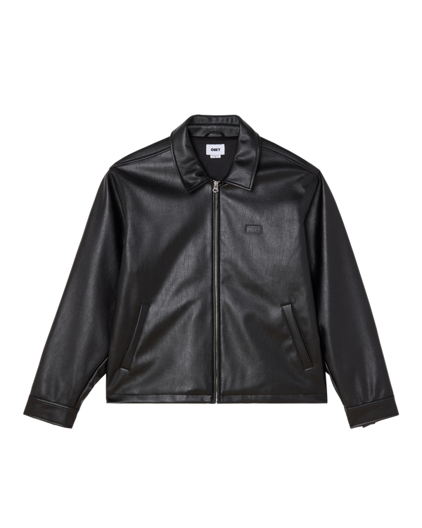 OBEY WORKMAN PU JACKET BLACK — Obey