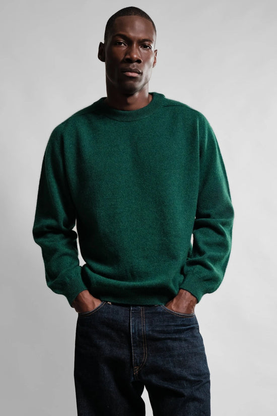 Nitto Knitwear PULL COL ROND ARMEN VERT SACRAMENTO — Nitto Knitwear