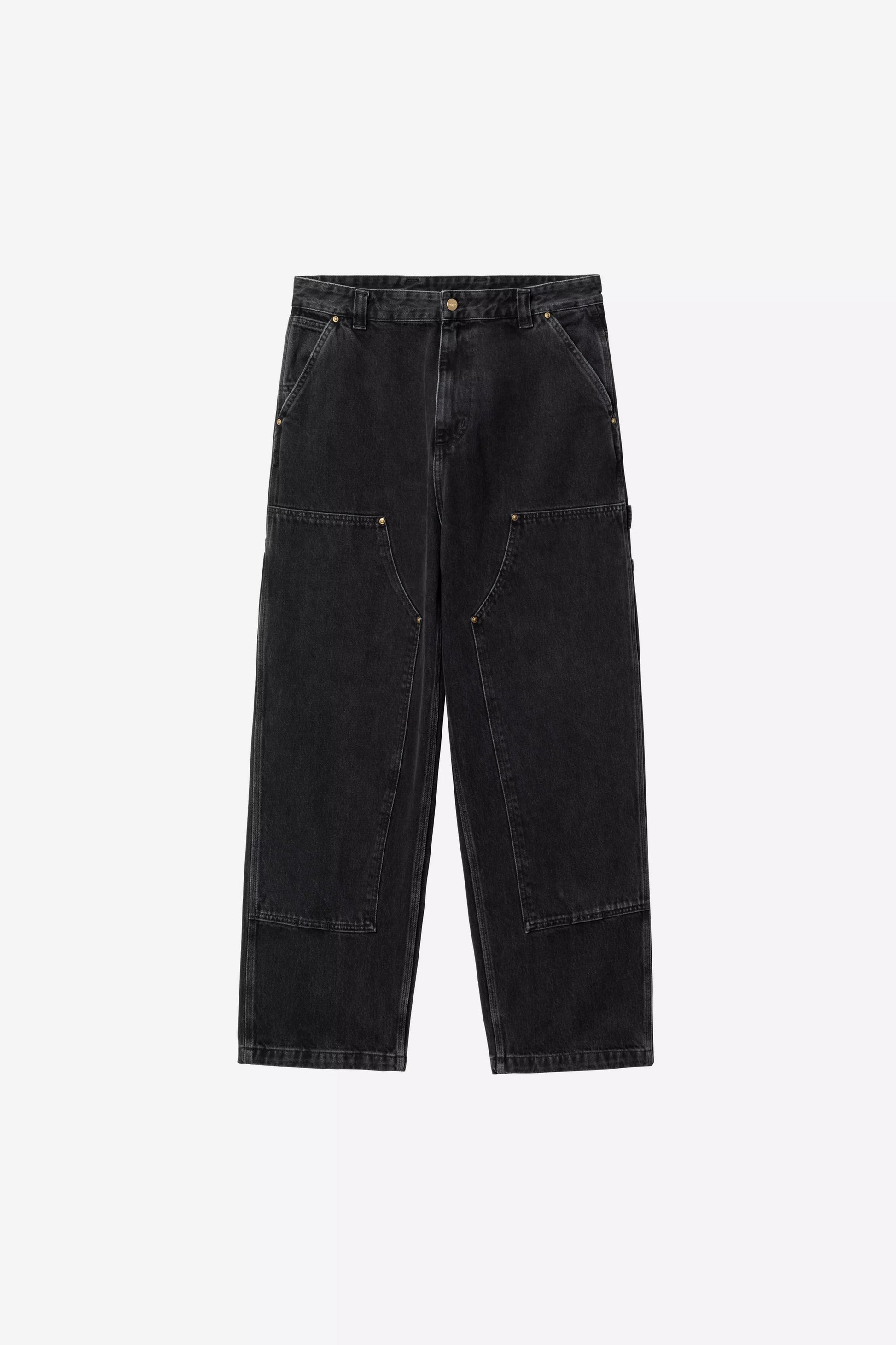 Pantalon Carhartt Wip NASH DOUBLE KNEE PANT Black Stone Washed