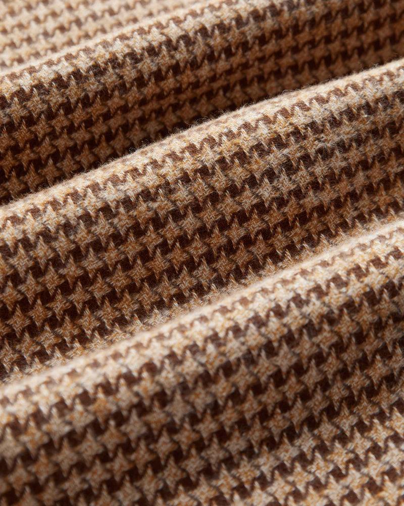 Portuguese Flannel ABSTRACT PIED POULE FLANNEL SHIRT Brown