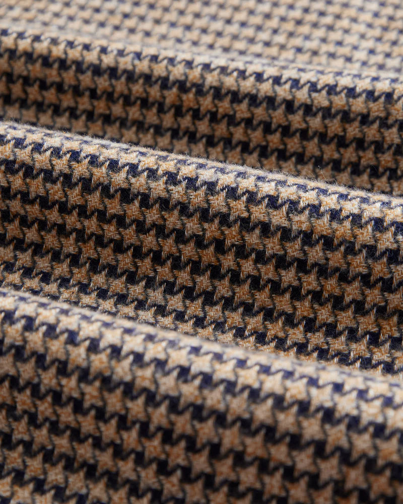 Portuguese Flannel ABSTRACT PIED POULE FLANNEL SHIRT Navy