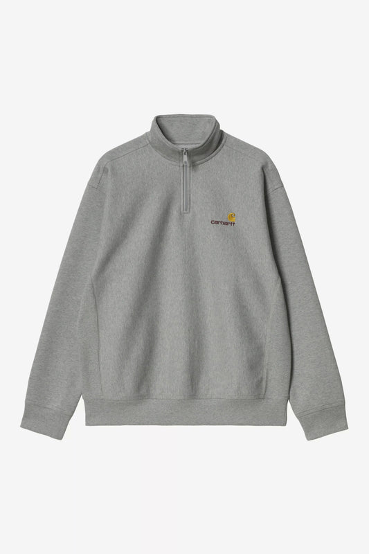 Pull Carhartt Wip HALF ZIP AMERICAN SCRIPT SWEAT Grey Heather