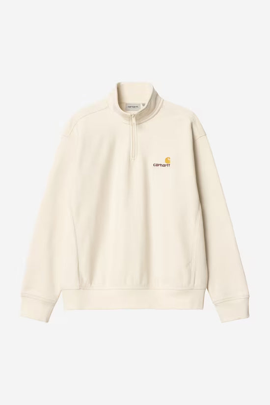 Pull Carhartt Wip HALF ZIP AMERICAN SCRIPT SWEAT Natural — Carhartt WIP