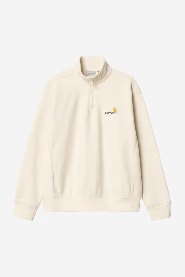 Pull Carhartt Wip HALF ZIP AMERICAN SCRIPT SWEAT Natural — Carhartt wip