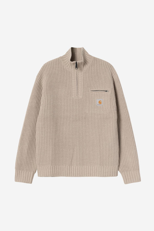Pull Carhartt Wip DETROIT HALF ZIP SWEATER Fleur de Sel