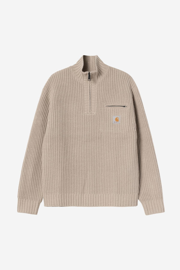 Pull Carhartt Wip DETROIT HALF ZIP SWEATER Fleur de Sel — Carhartt Wip