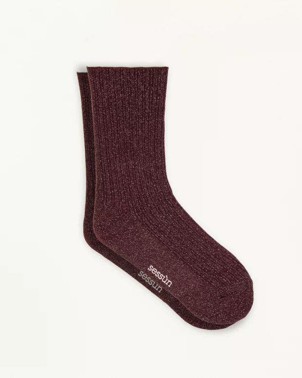 SOKINI CHAUSSETTES LUREX Plum - Uptown 42