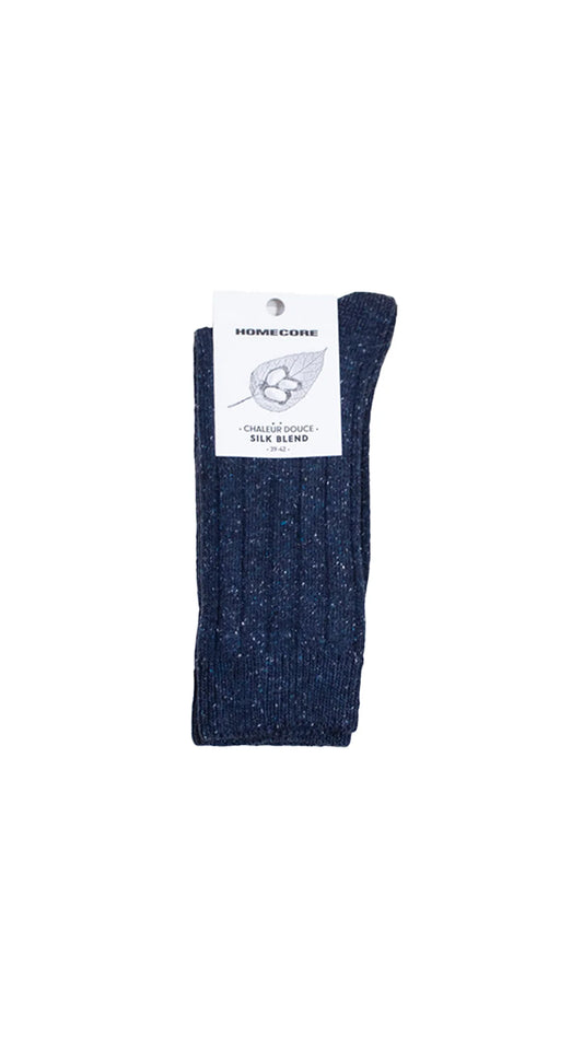 Homecore Wool Silk Socks Navy