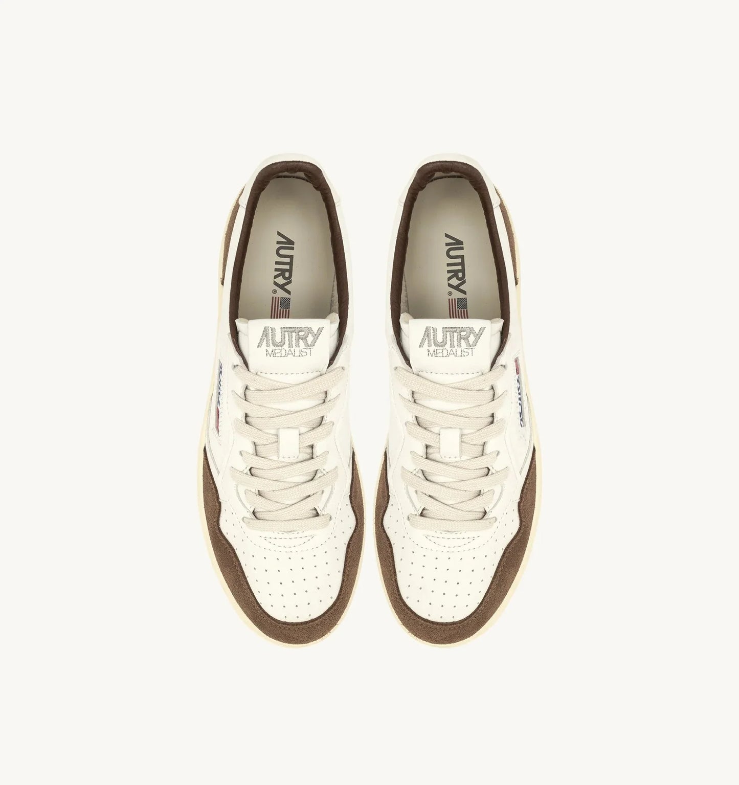 Autry MEDALIST LOW Cuir Blanc et Daim Cigar