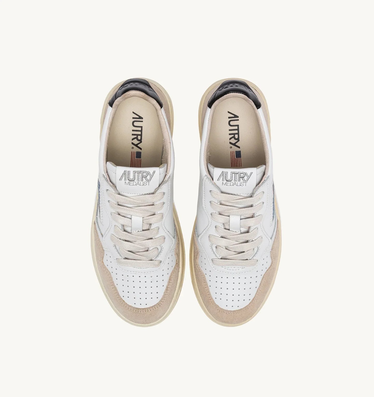 Autry Medalist Low White Black