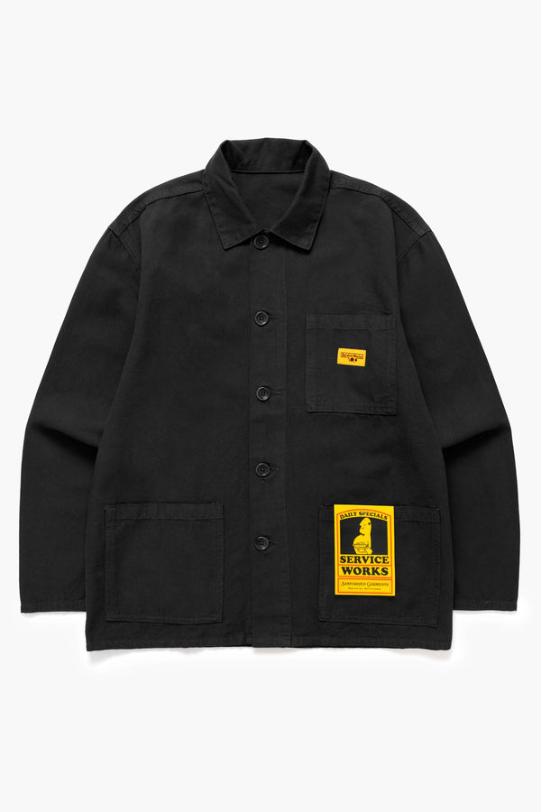 Service Works Canvas Chore Shirt Black — Service Works