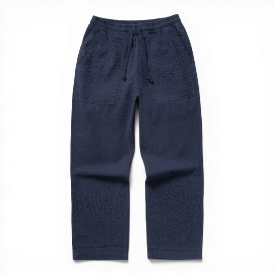 Sevice Works SEERSUCKER CHEF PANTS Dark Navy — Service Works
