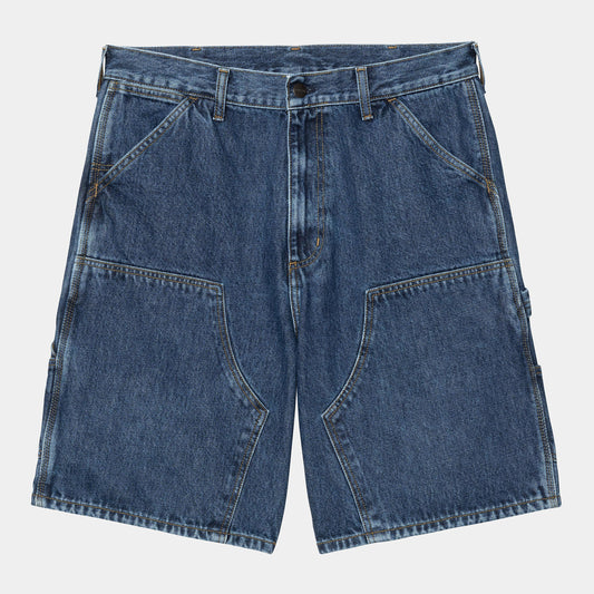 Short Carhartt Wip DOUBLE KNEE SHORT Blue Stone Washed