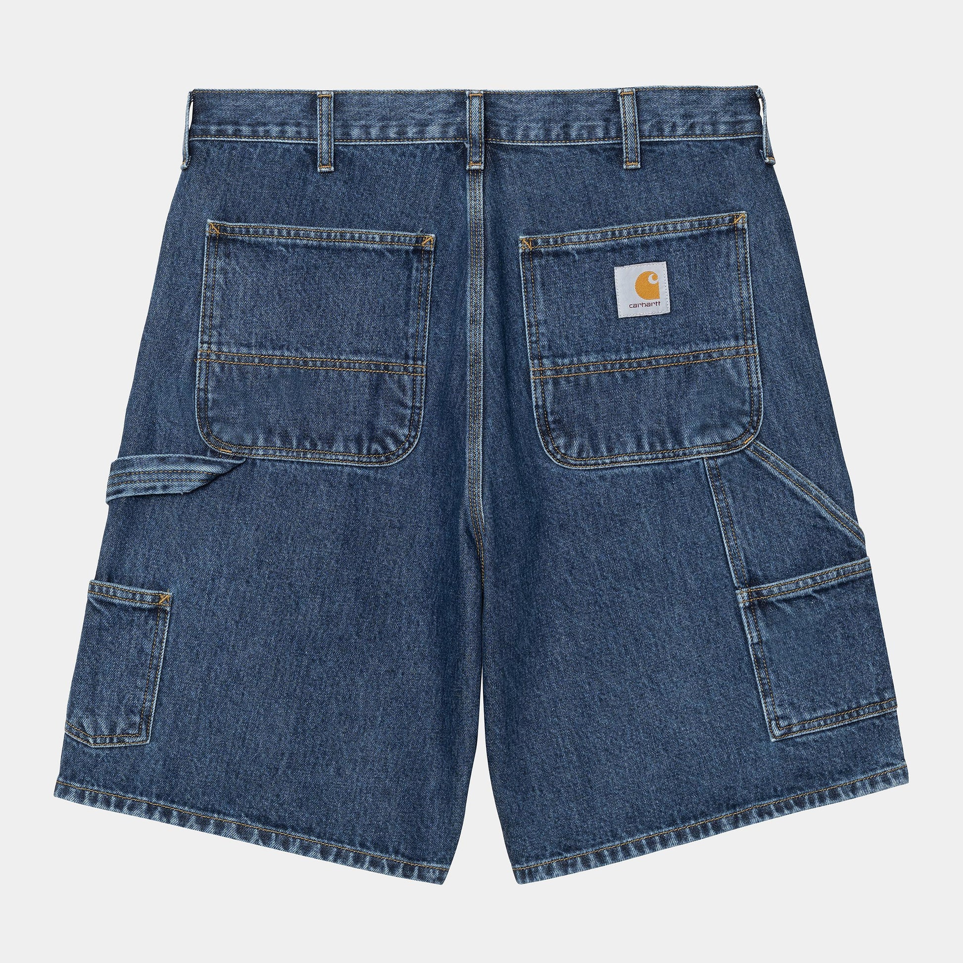 Short Carhartt Wip DOUBLE KNEE SHORT Blue Stone Washed