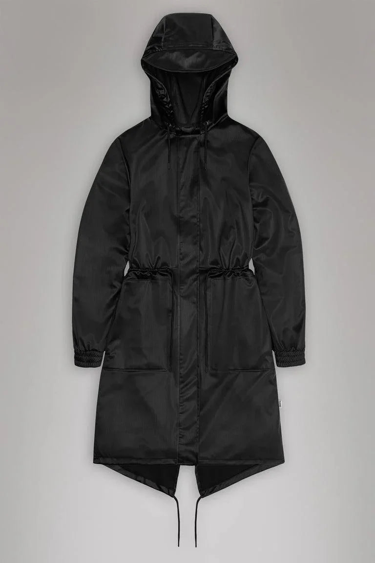 RAINS STRING PARKA Black