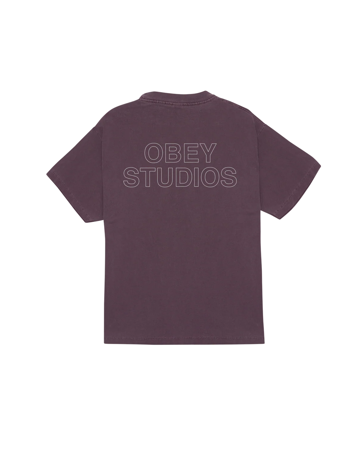 T SHIRT OBEY STUDIOS OUTLINE Pigment Plum Perfect