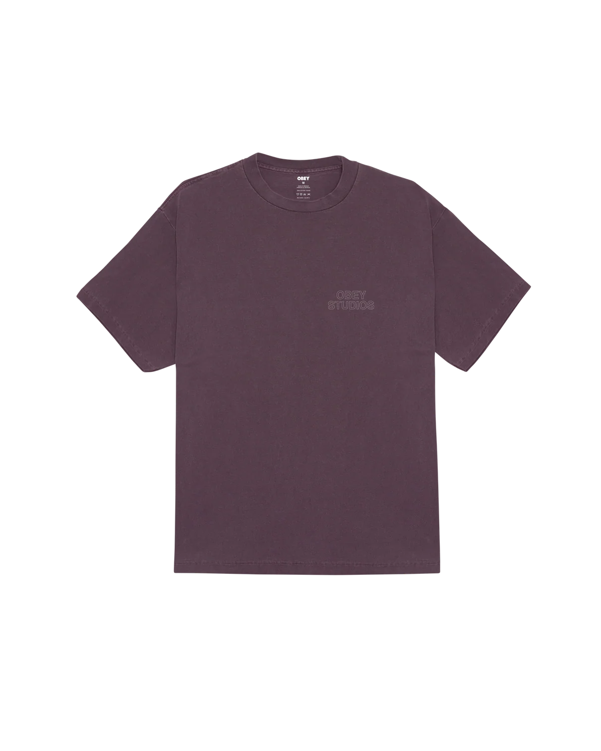 T SHIRT OBEY STUDIOS OUTLINE Pigment Plum Perfect