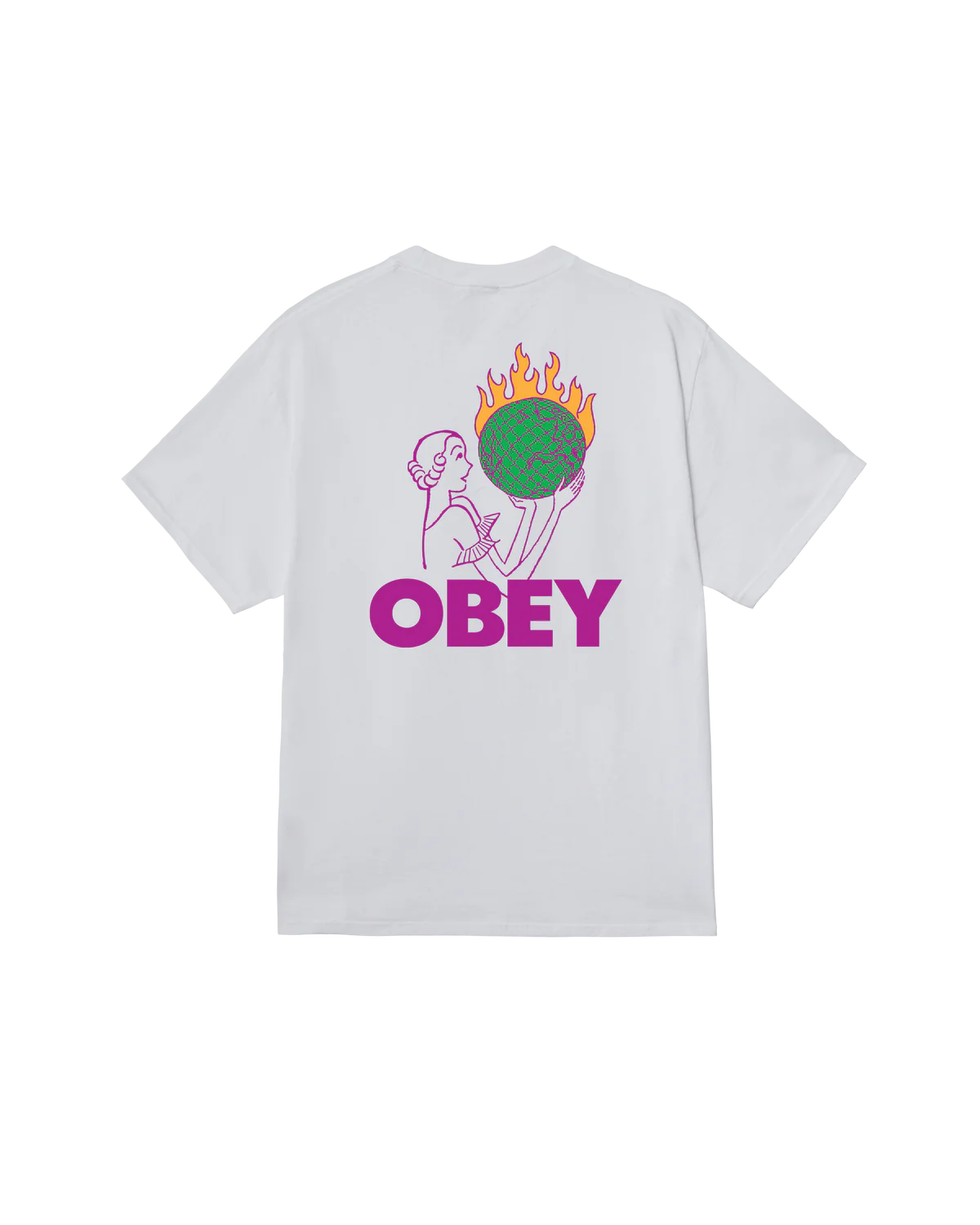T SHIRT OBEY WORLD IN FLAMES White