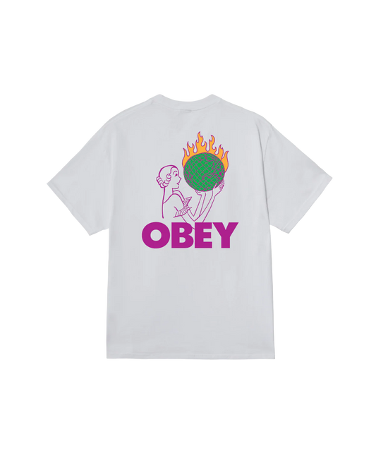 T SHIRT OBEY WORLD IN FLAMES White