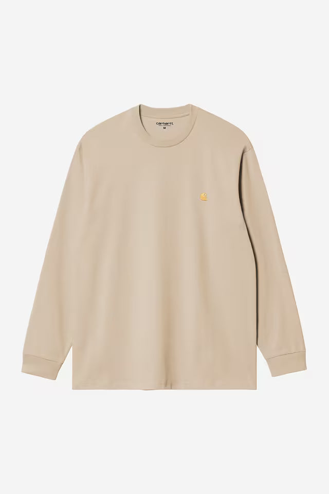T Shirt Carhartt Wip CHASE L/S TEE Fleur De Sel Gold