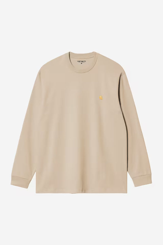 T Shirt Carhartt Wip CHASE L/S TEE Fleur De Sel Gold