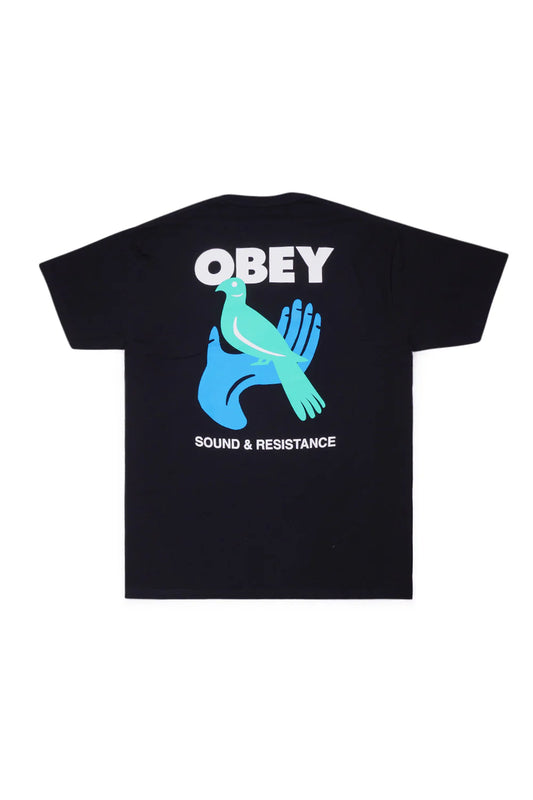 T Shirt Obey OBEY SOUND & RESIST BIRD S/S T Black