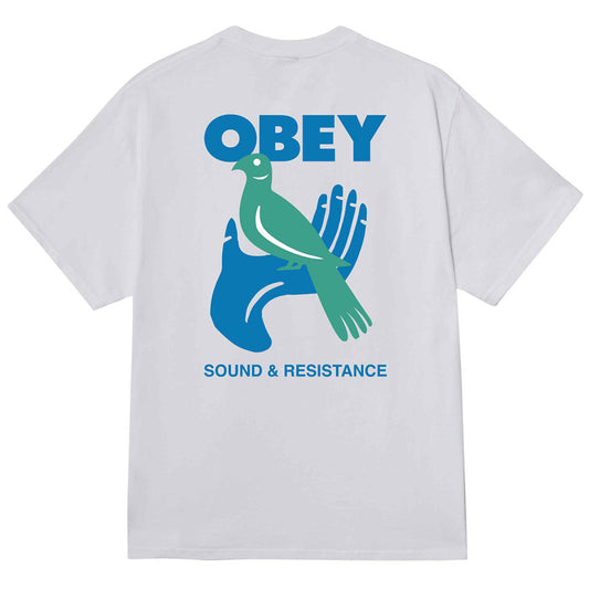 T Shirt Obey OBEY SOUND & RESIST BIRD S/S T White