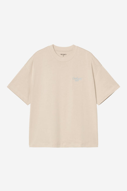 T Shirt Carhartt Wip SIGNATURE SCRIPT S/S TEE Fleur De Sel Citadel