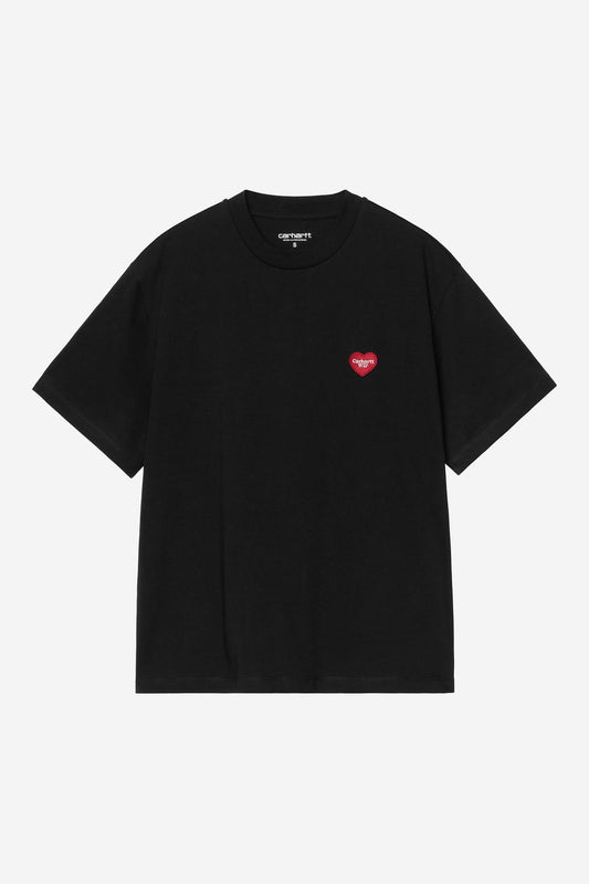 T Shirt Carhartt Wip W HEART PATCH S/S TEE Black Red