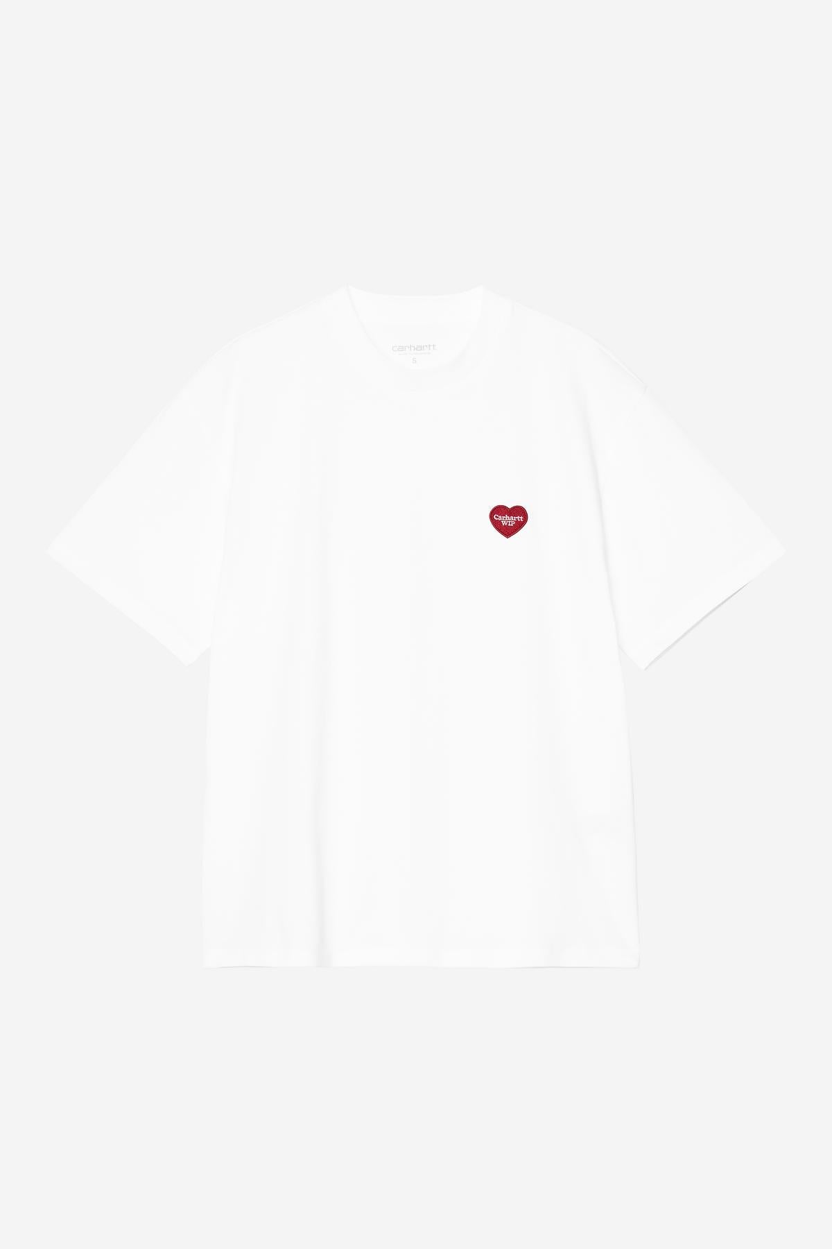 T Shirt Carhartt Wip W HEART PATCH S/S TEE White Red