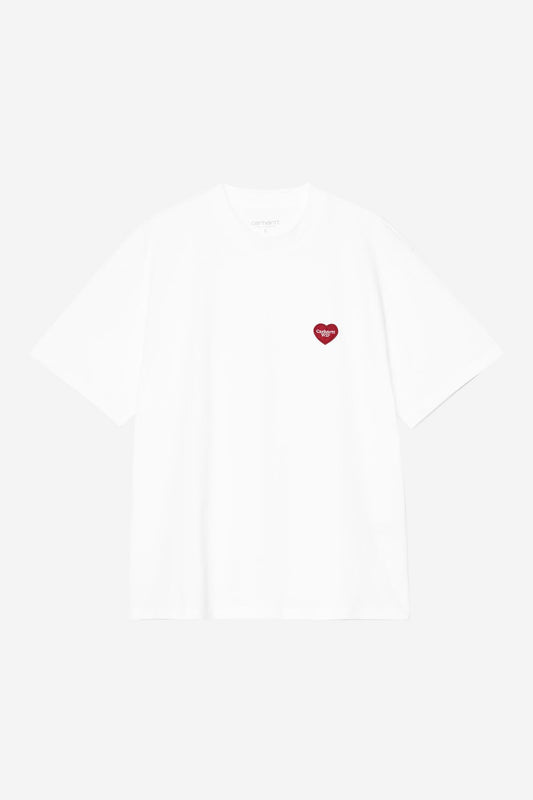 T Shirt Carhartt Wip W HEART PATCH S/S TEE White Red