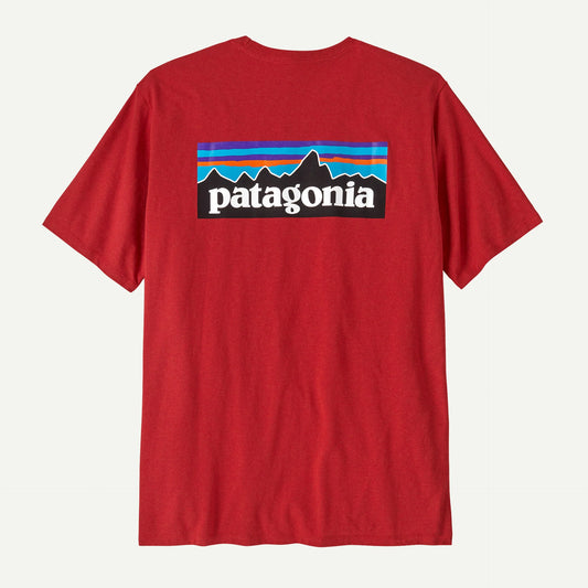 T Shirt Patagonia P6 LOGO RESPONSIBILI S/S TEE Amanita Red back