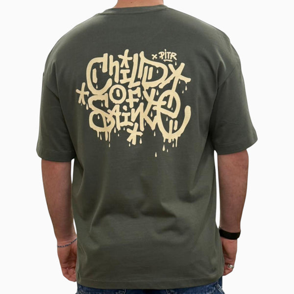 T Shirt Saint-Etienne Child Of Sainté X PITR PRT PREM Khaki/Beige — Child Of Sainté