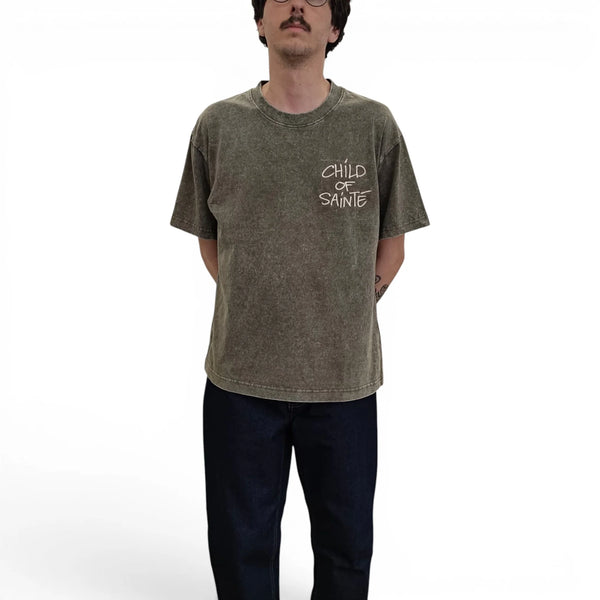 T Shirt Saint-Etienne Child Of Sainté WASH EMB COS S/S TEE GREEN — Child Of Sainté