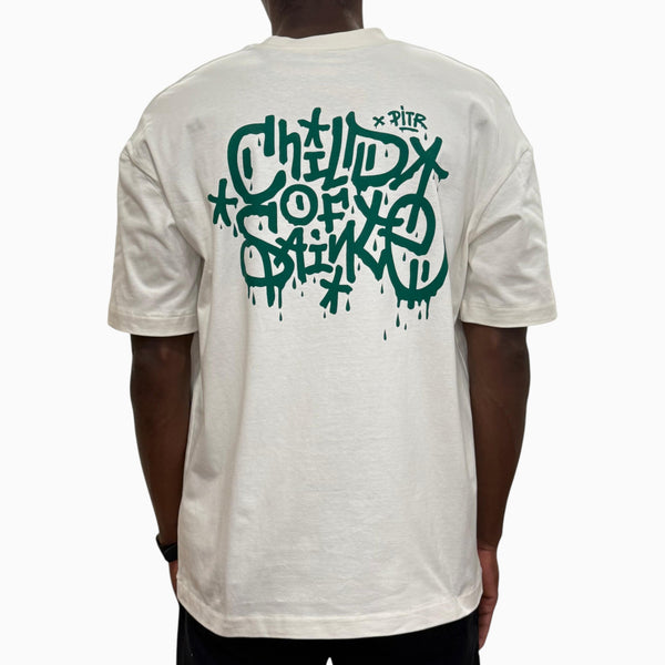 T Shirt Saint-Etienne Child Of Sainté X PITR PRT PREM Ivoire/Vert — Child Of Sainté