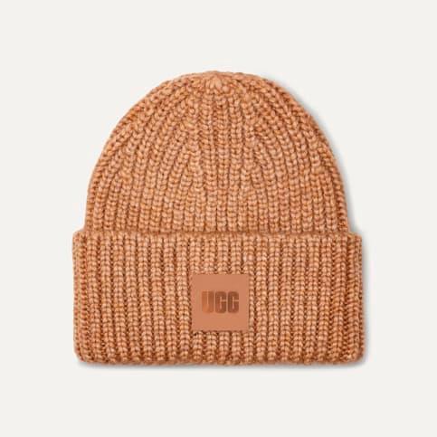 W CHUNKY RIB BEANIE Camel