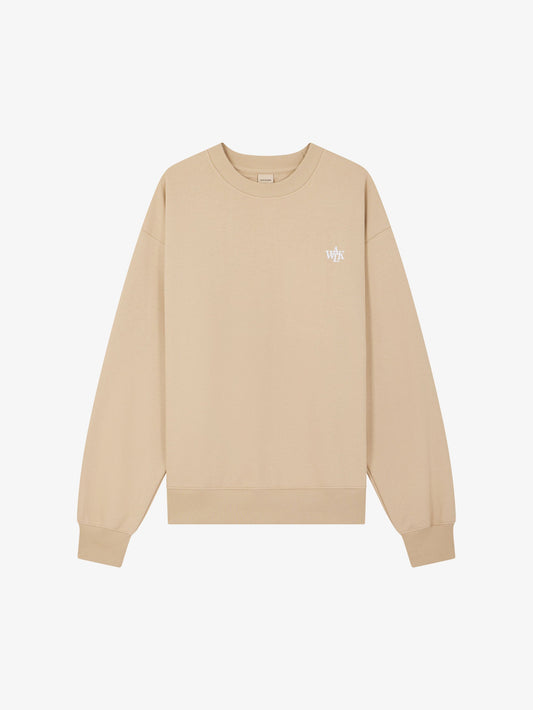 Walk In Paris LE CREWNECK MOLLETONNÉ ARGILE