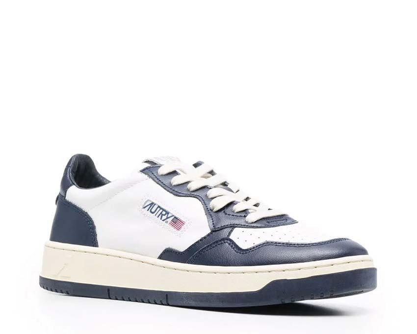 Autry MEDALIST LOW Cuir Blanc et Bleu