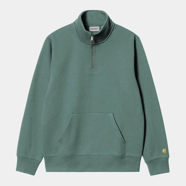 Pull Carhartt Wip CHASE NECK ZIP SWEAT Silver Pine — Carhartt wip