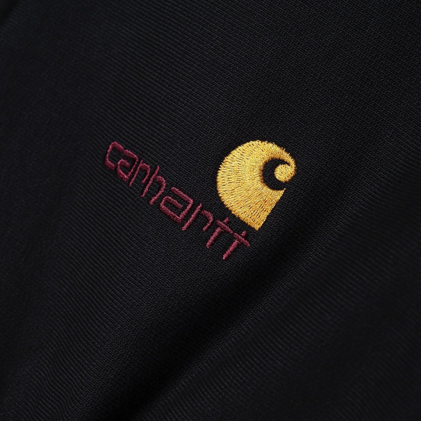 Pull Carhartt Wip HALF ZIP AMERICAN SCRIPT SWEAT BLACK