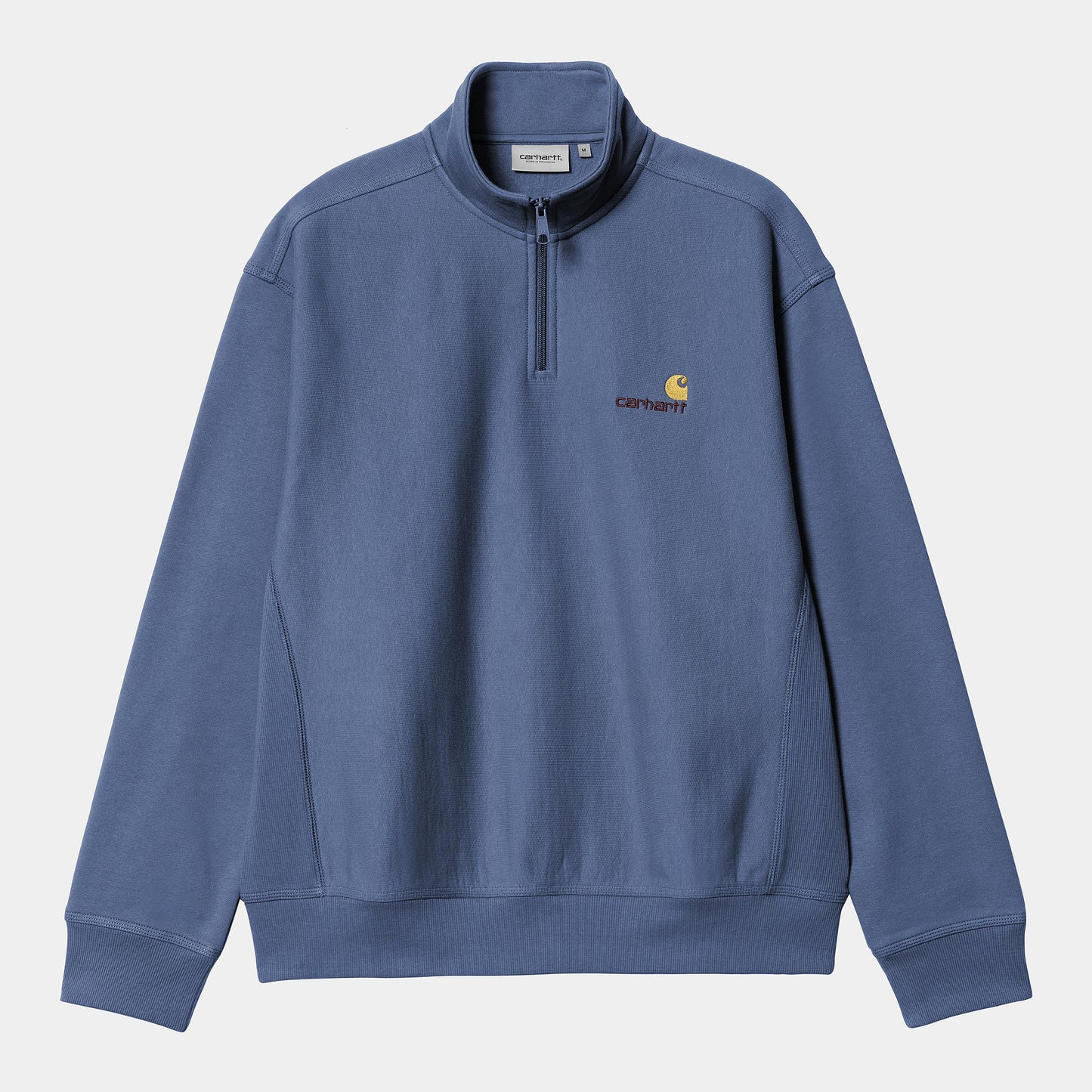 HALF ZIP AMERICAN SCRIPT SWEAT Blue Iris