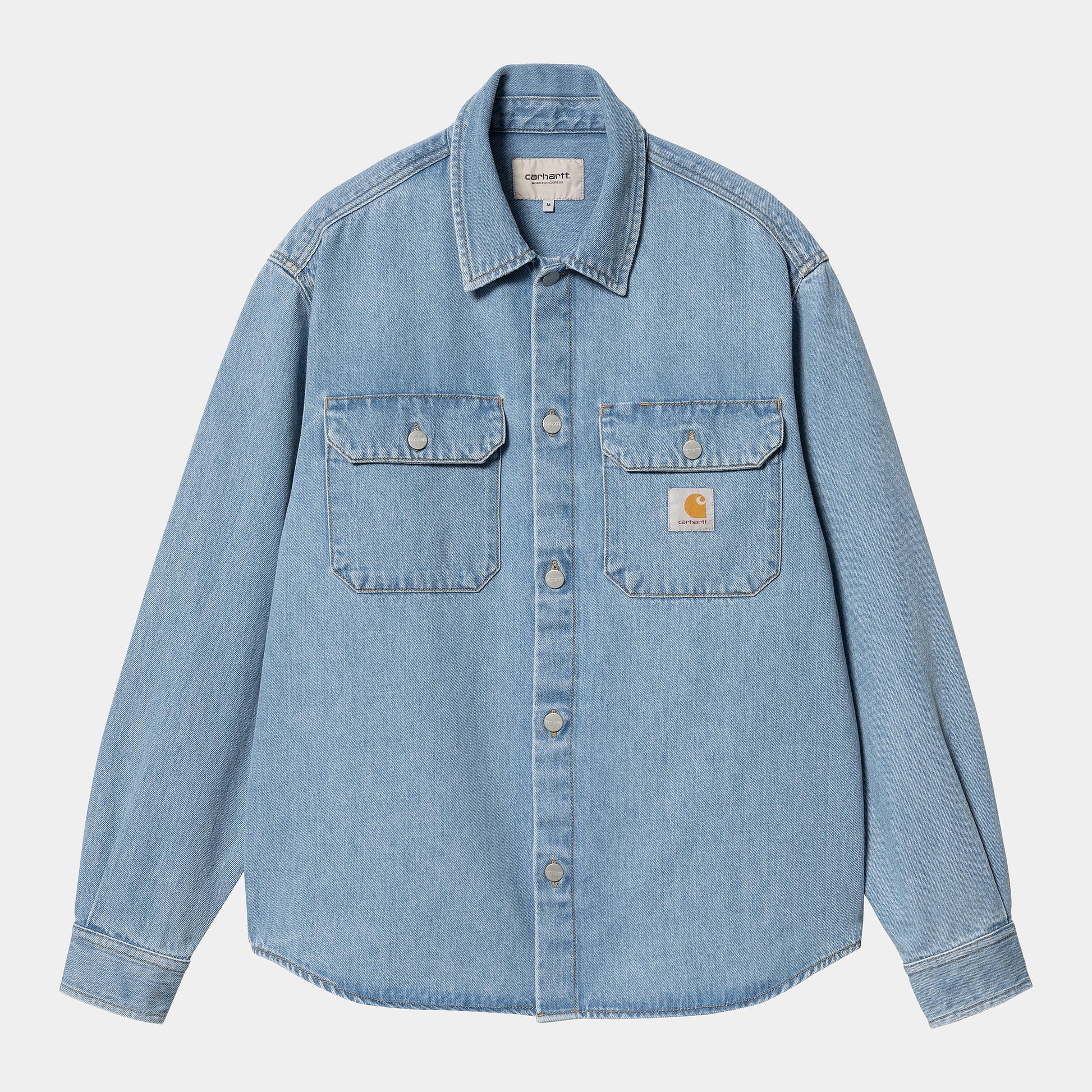 Veste Carhartt Wip HARVEY SHIRT JACKET Blue Stone Bleached