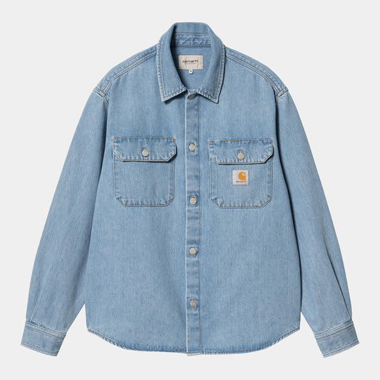 Veste Carhartt Wip HARVEY SHIRT JACKET Blue Stone Bleached