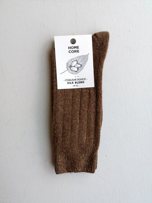 Homecore Wool Silk Socks Brown