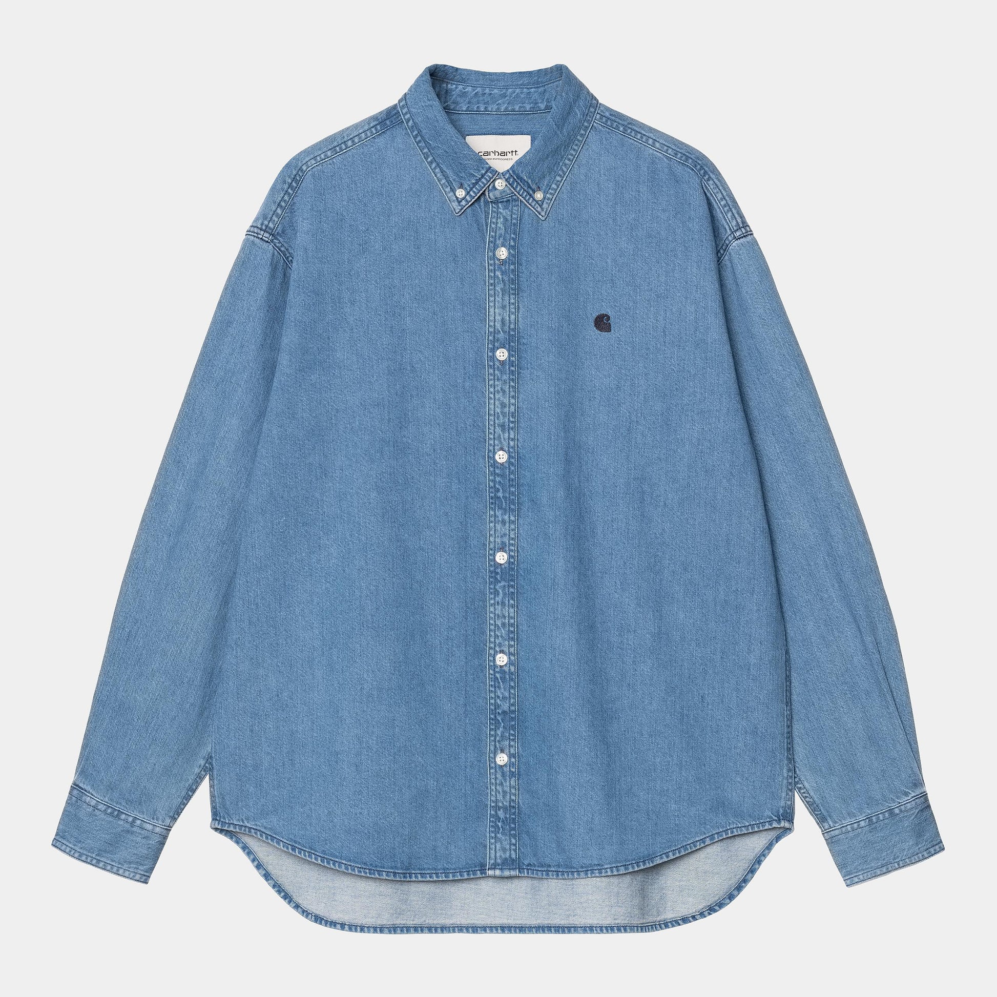Chemise Carhartt Wip LUCAS L/S SHIRT Blue Stone Washed