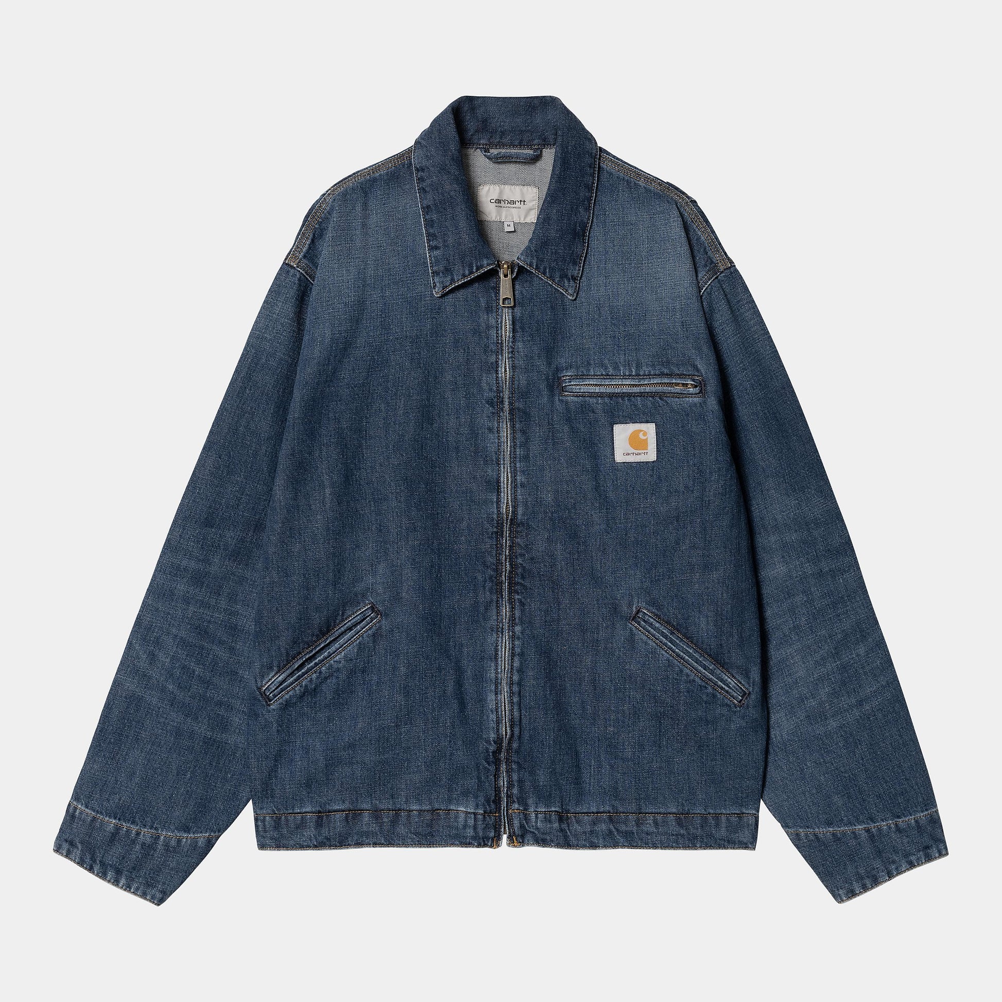 Veste Carhartt Wip OG DETROIT JACKET Blue Dark Used Wash