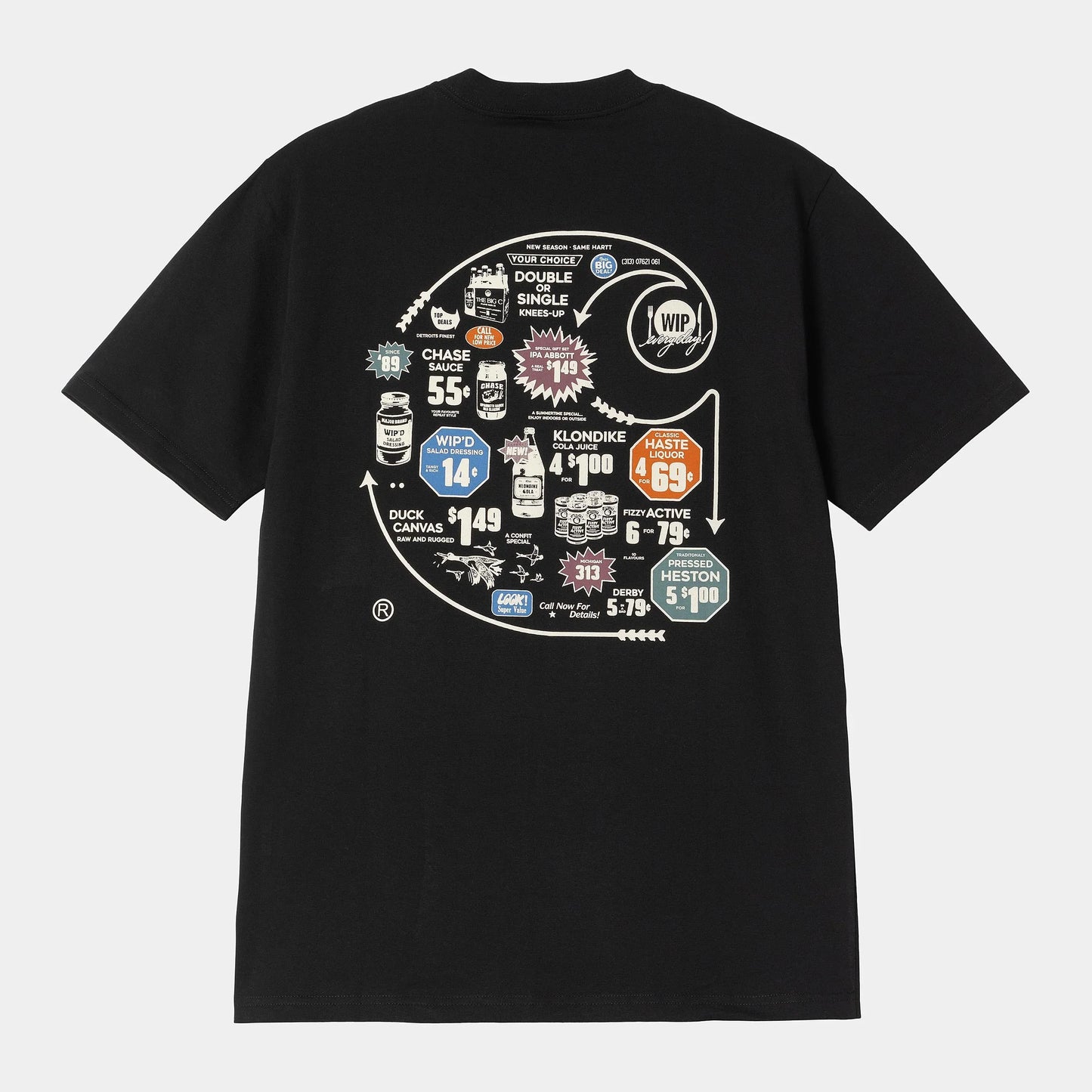 T Shirt Carhartt Wip CATALOGUE C LOGO S/S TEE Black