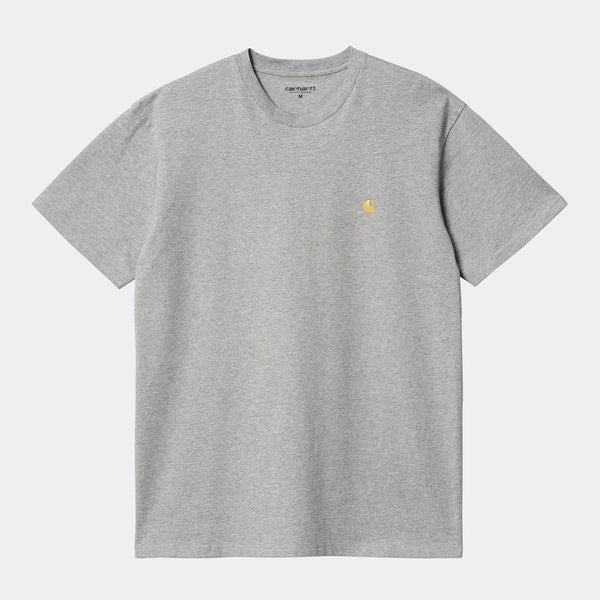 T Shirt Carhartt Wip CHASE S/S TEE Grey Heather Gold — Carhartt wip